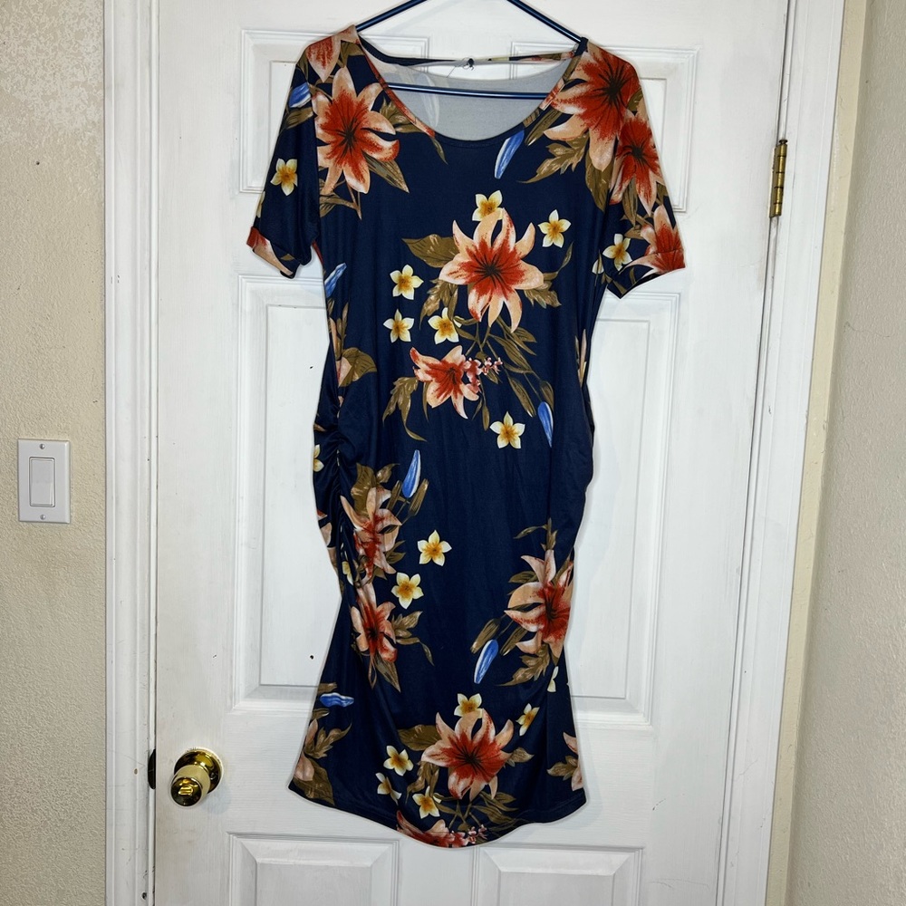 XL Navy Floral Dress